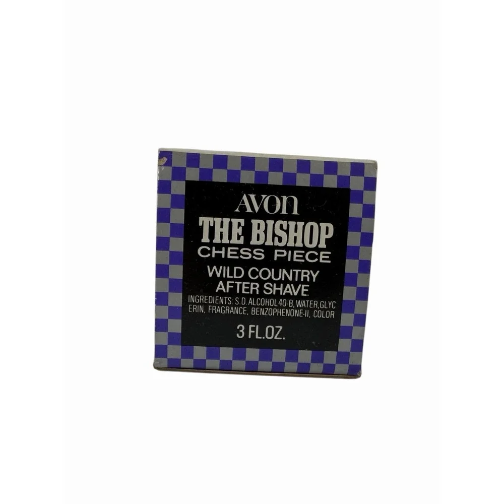 Avon The Bishop Chess Piece Wild Country After Shave Bottle 3 fl oz w/ Box